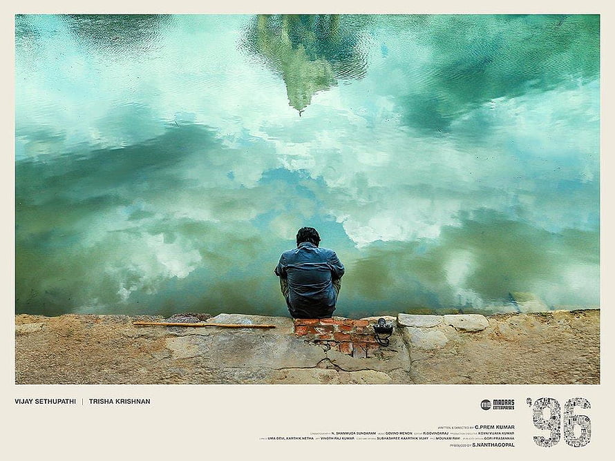 96 Movie Poster Featuring Man Sitting by Turquoise Water with Reflection, 96 movie, #96 HD wallpaper