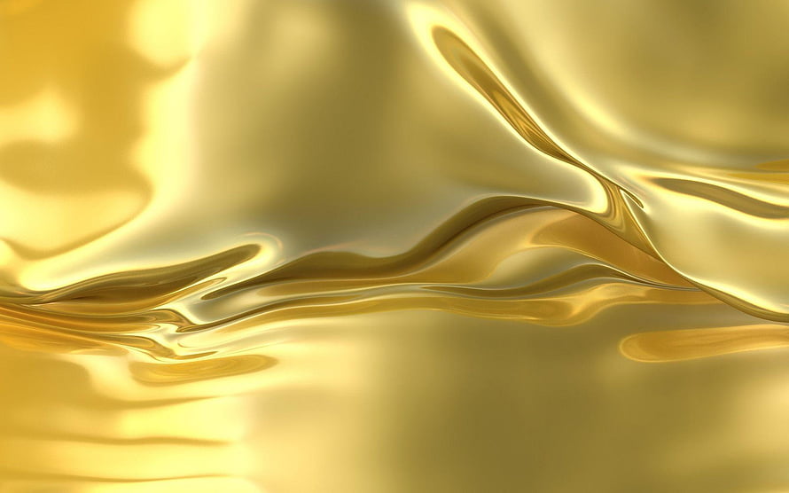 Luminous Golden Liquid Abstract Texture with Flowing Metallic Waves HD wallpaper