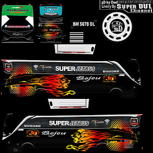 Super Jetbus Bejeu Custom Livery Design With Fiery Lion Graphic HD phone wallpaper
