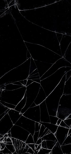 Dark Abstract Cracked Glass Texture With White Fracture Lines On Black Background HD phone wallpaper