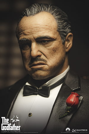 Don Vito Corleone in The Godfather Formal Portrait with Red Rose HD phone wallpaper