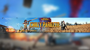 PUBG Mobile Battlegrounds Gaming Banner with Chilly Parotto and Combat Scene HD wallpaper