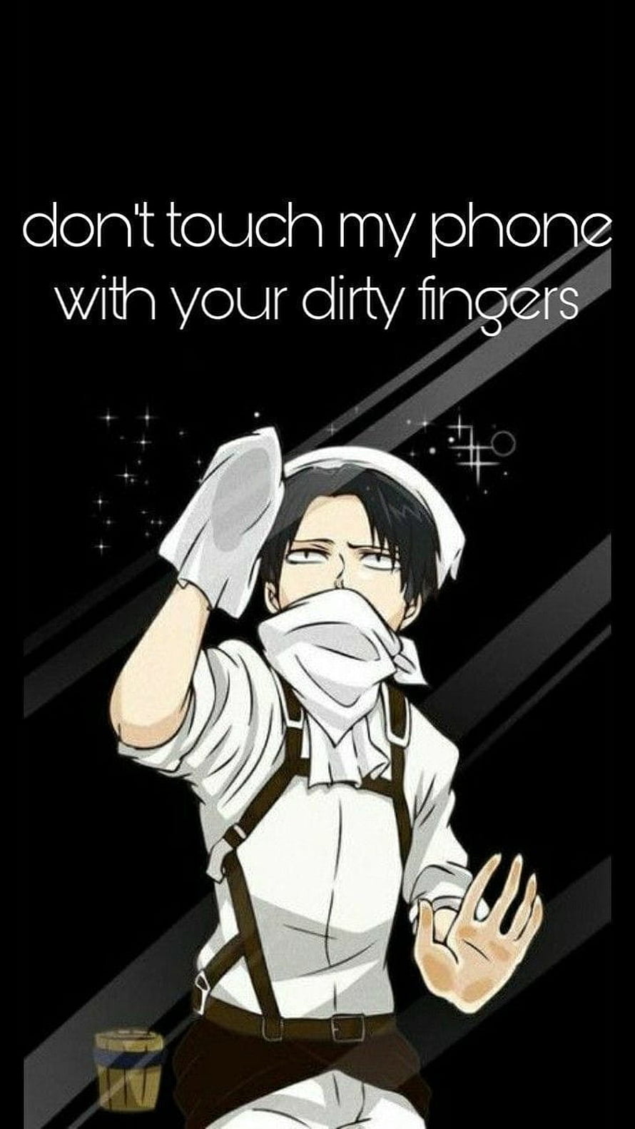Anime Character in Maid Outfit Wiping Surface with Cloth and Sparkles HD phone wallpaper