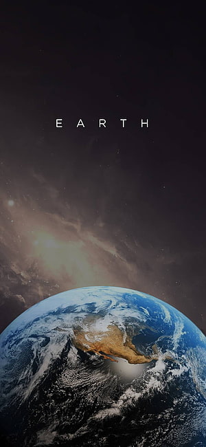 Earth From Space: Planet View Against Dark Cosmic Background HD phone wallpaper