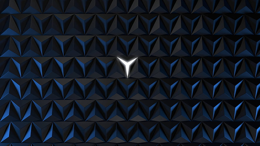 Dark Blue Geometric 3D Pyramid Pattern With Glowing White Center Abstract Wallpaper HD wallpaper