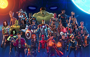 Avengers Endgame Full Cast Group Artwork with Iron Man, Captain America, Hulk, Thor, and Guardians of the Galaxy, Laptop Marvel, avengers laptop HD wallpaper