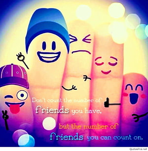 Cute Finger Family Characters With Inspirational Friendship Quote And Bokeh Background HD phone wallpaper