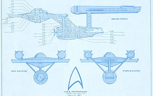USS Enterprise Constitution Class Heavy Cruiser Technical Blueprint Schematic HD wallpaper