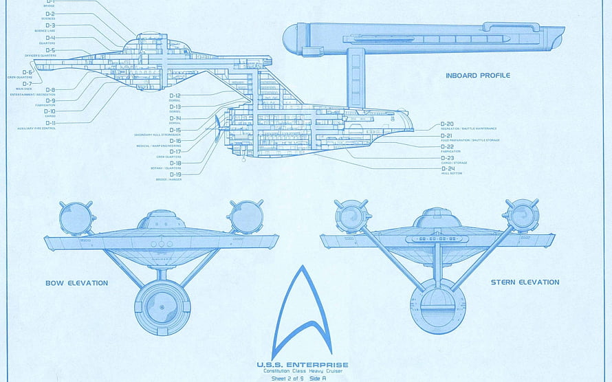 USS Enterprise Constitution Class Heavy Cruiser Technical Blueprint Schematic HD wallpaper