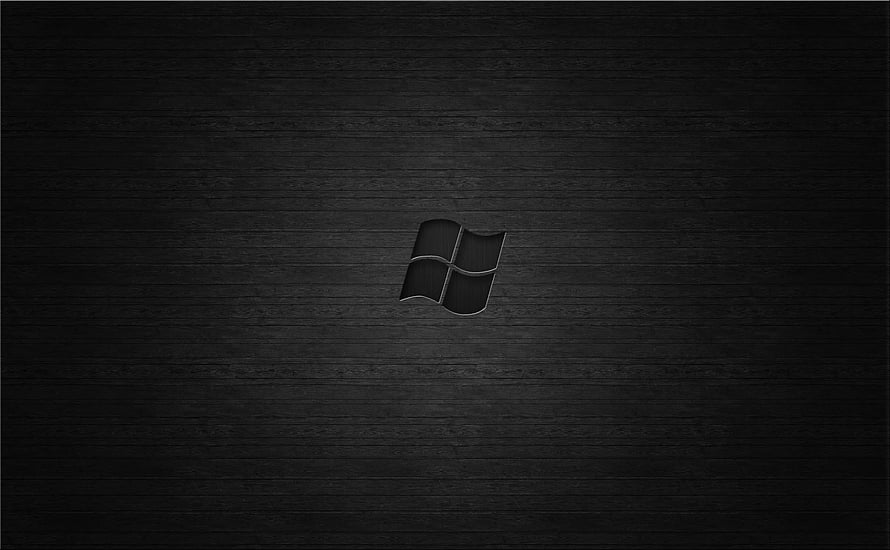 Dark Wood Texture Background With Windows Logo HD wallpaper