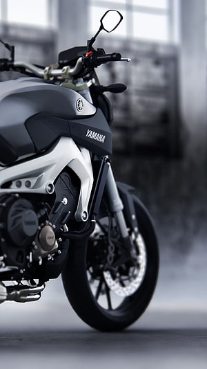 Yamaha MT-15 Motorcycle Front Profile in Monochrome Studio Setting HD phone wallpaper