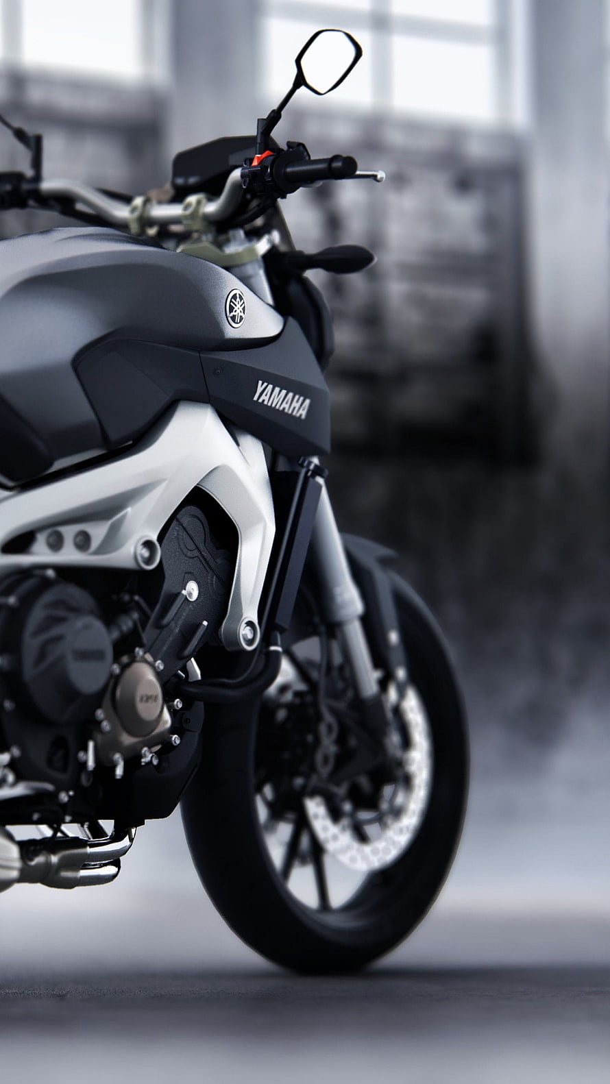 Yamaha MT-15 Motorcycle Front Profile in Monochrome Studio Setting HD phone wallpaper