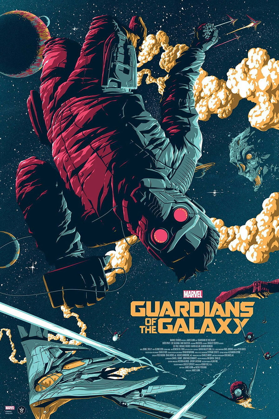 Star-Lord Space Battle Guardians of the Galaxy Retro Movie Poster Art HD phone wallpaper