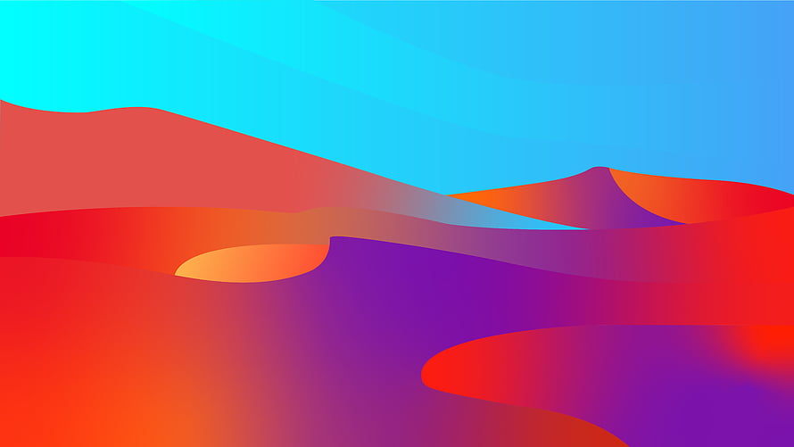 Vibrant Abstract Desert Dunes in Big Sur Style with Gradient Sky HD wallpaper