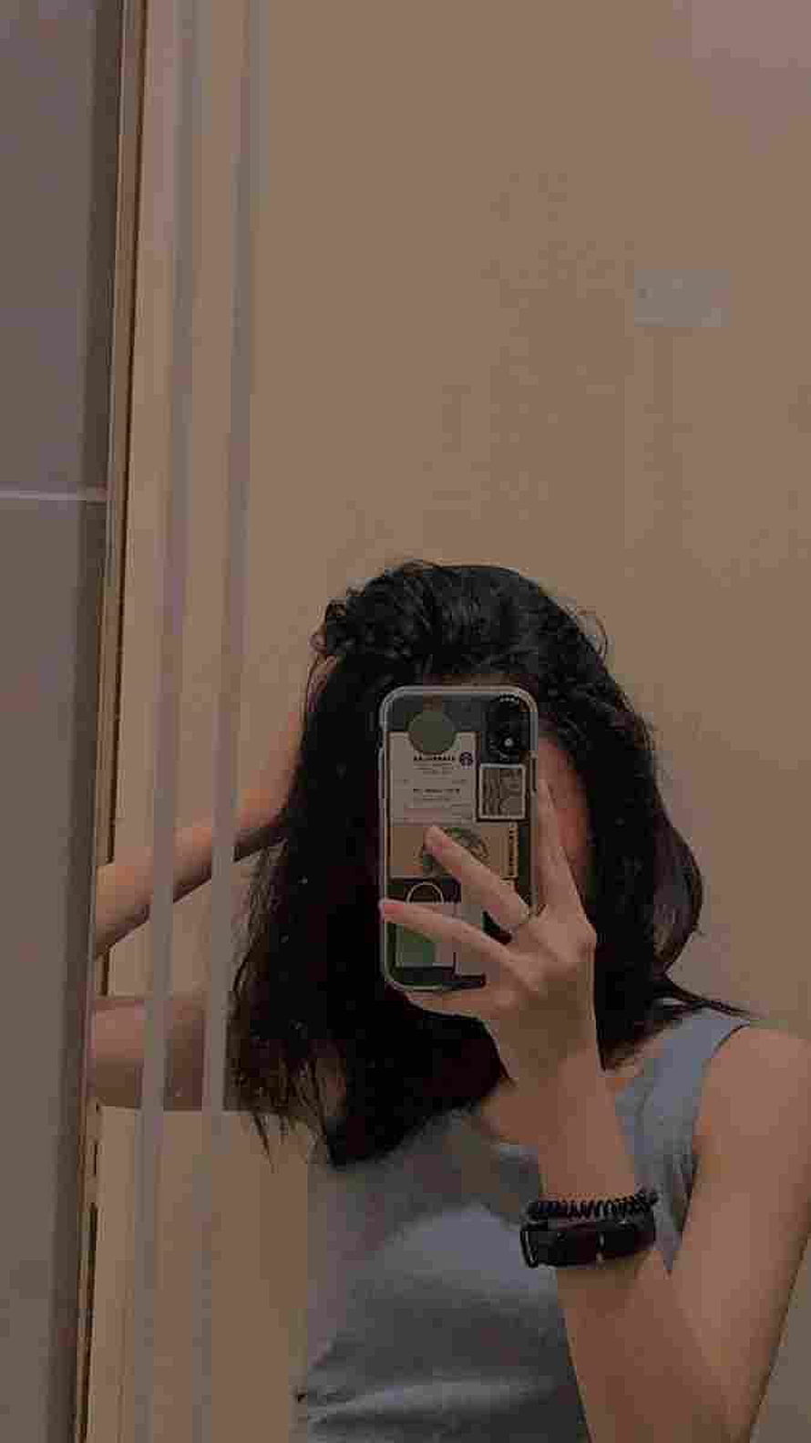 Woman Taking a Mirror Selfie with Phone Covering Face, 300]+ Latest Hidden Face Dp for Girls, girl mobile hidden face HD phone wallpaper