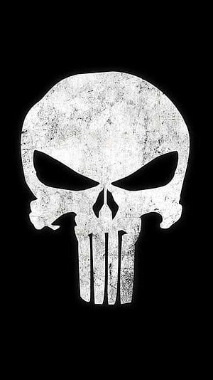 The Punisher Grunge Skull Emblem on Black Background HD phone wallpaper