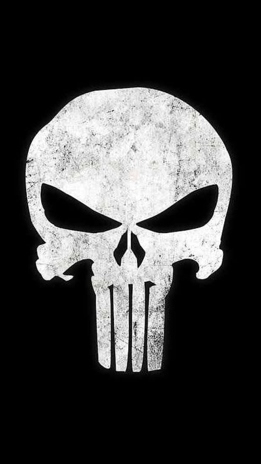 The Punisher Grunge Skull Emblem on Black Background HD phone wallpaper