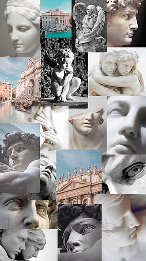 Classical Marble Sculpture Collage Featuring Greek and Roman Art Details, Sculptures Aesthetic Collage and, greek aesthetic HD phone wallpaper