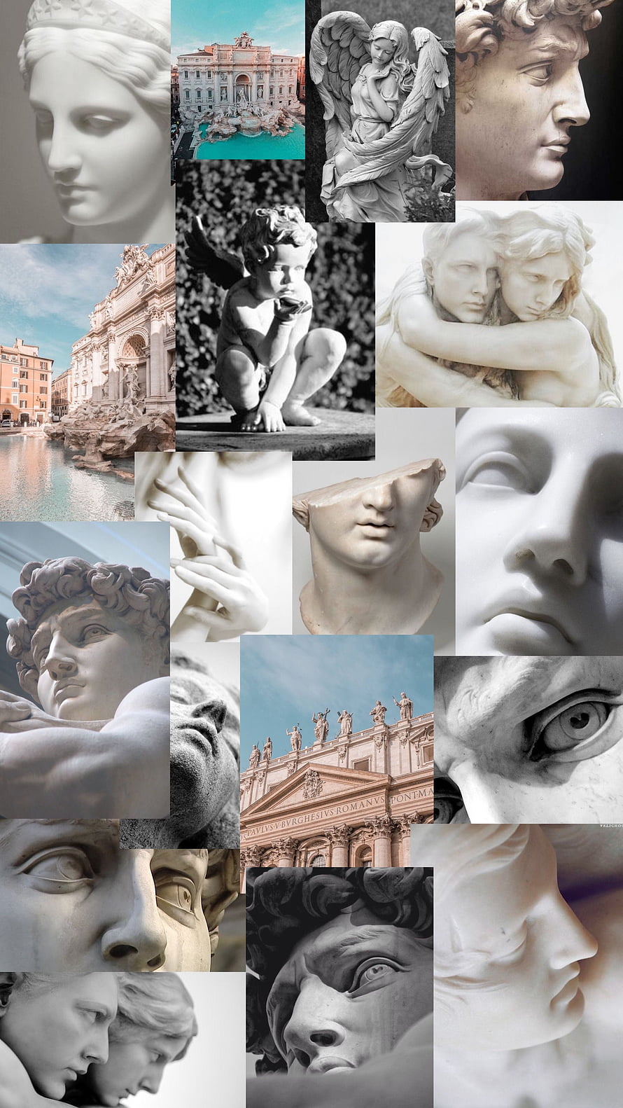 Classical Marble Sculpture Collage Featuring Greek and Roman Art Details, Sculptures Aesthetic Collage and, greek aesthetic HD phone wallpaper