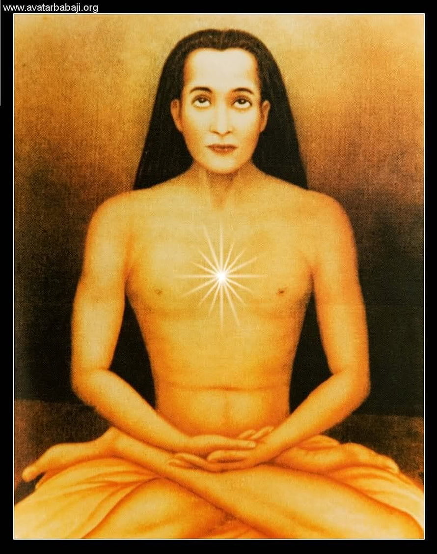 Aurobindo Ghose Meditating with Radiant Heart Center Spiritual Portrait HD phone wallpaper