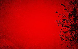 Dark Red Grunge Texture with Black Floral Ornament Design HD wallpaper
