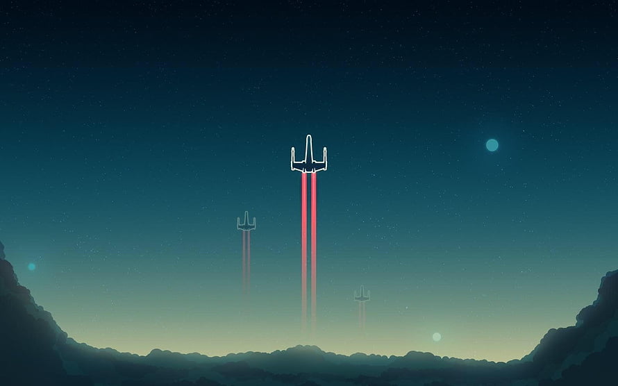 Star Wars TIE Fighters Ascending Through a Minimalist Night Sky HD wallpaper