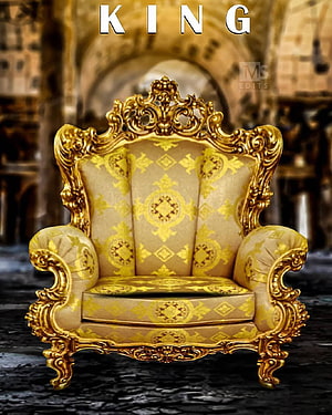 Ornate Gold Baroque Throne Chair with Damask Upholstery in Grand Hall HD phone wallpaper