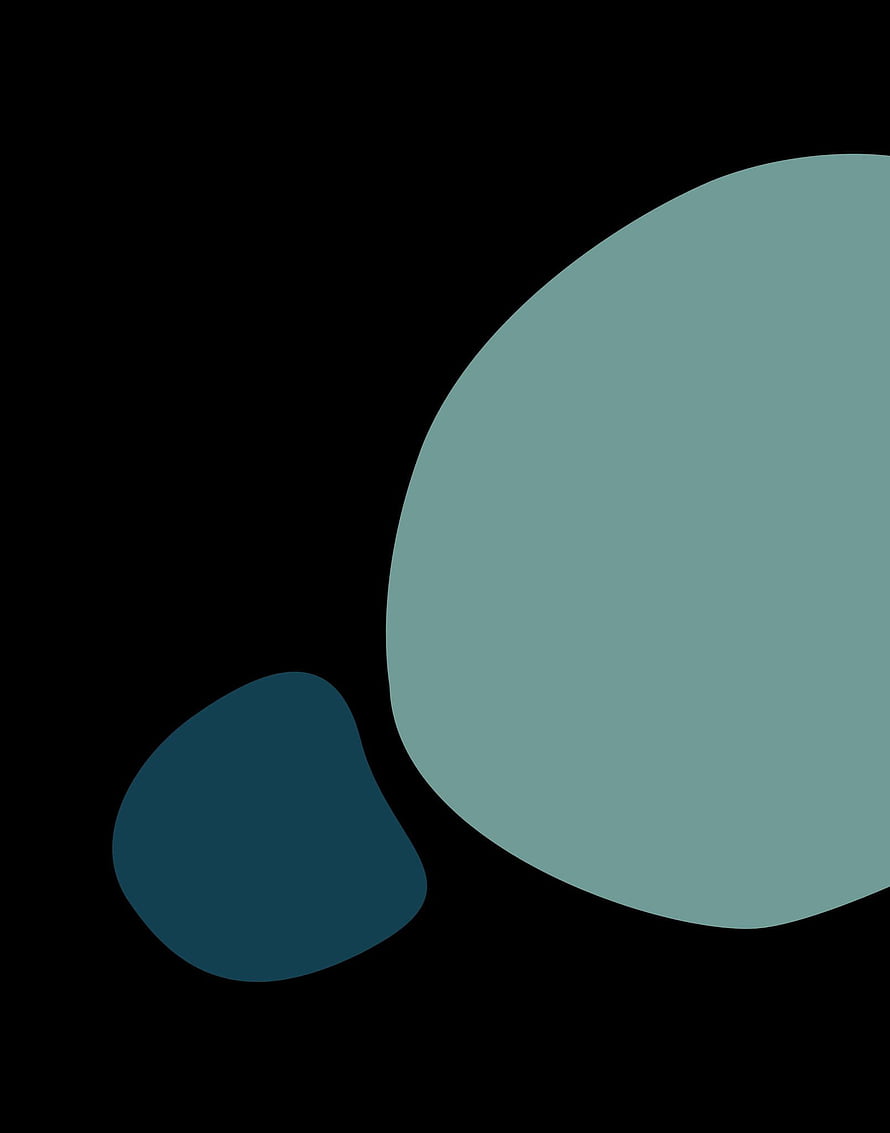 Minimalist Abstract Wallpaper with Teal and Blue Organic Shapes on Black Background HD phone wallpaper