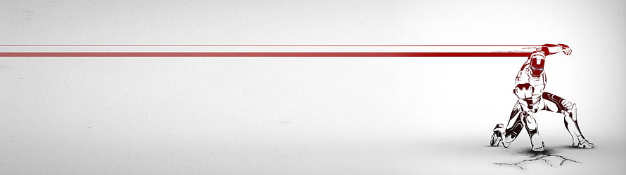 Minimalist Red and White Illustration of a Samurai Warrior in a Dynamic Stance HD wallpaper