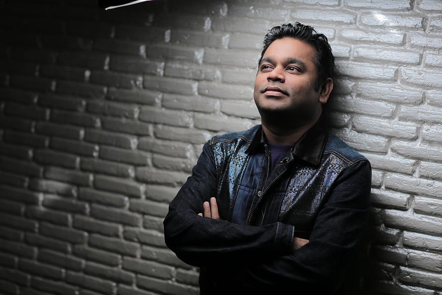 AR Rahman Portrait Against Textured Brick Wall in Dramatic Studio Lighting, AR Rahman, , Music, a r rahman HD wallpaper