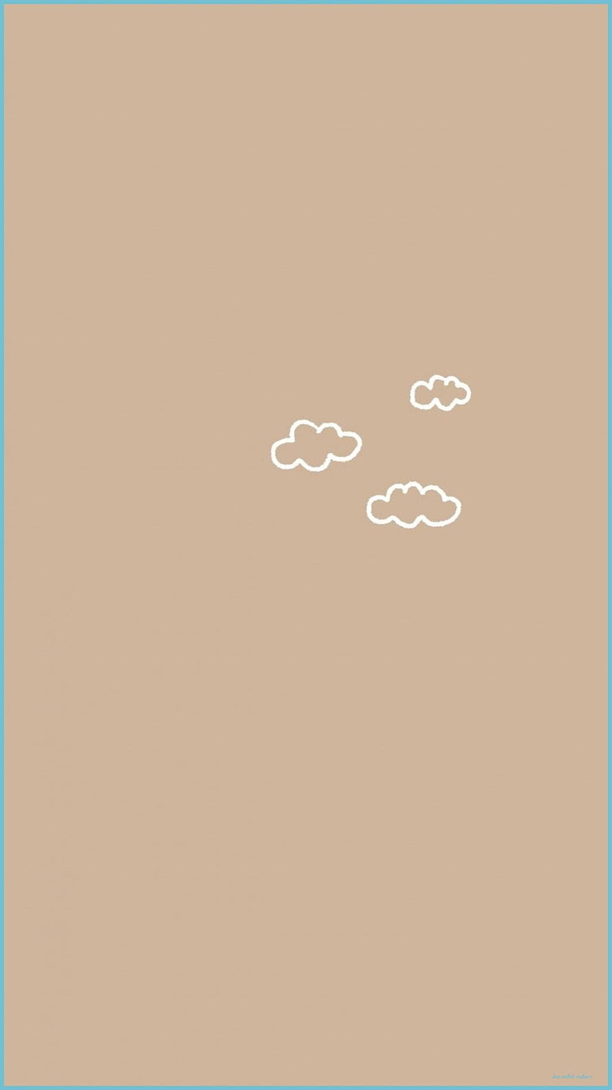 Minimalist Beige Background With White Cloud Outlines HD phone wallpaper