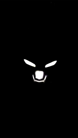 Yamaha MT15 Headlights Glowing in Darkness Minimalist Motorcycle Front View HD phone wallpaper