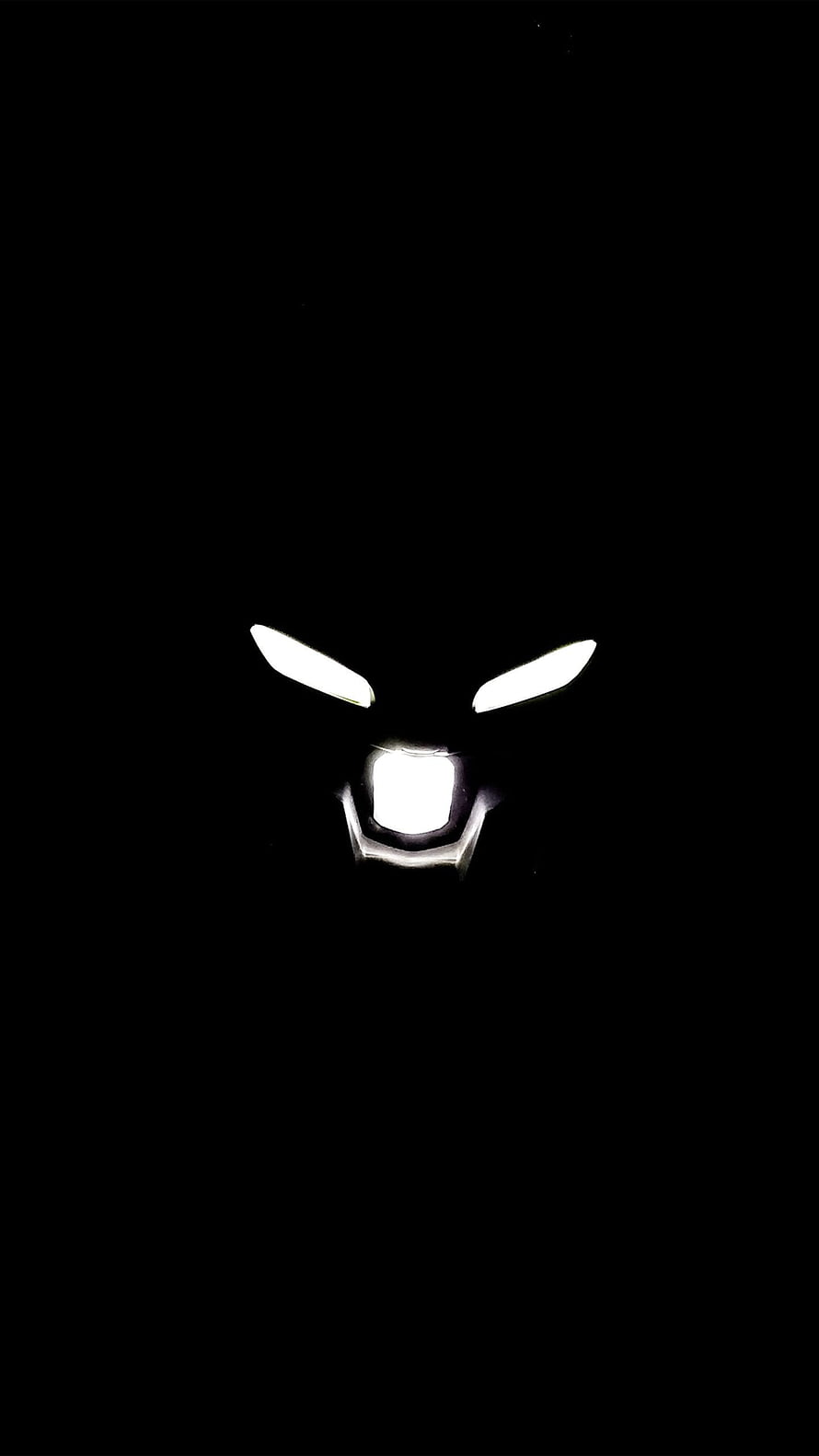 Yamaha MT15 Headlights Glowing in Darkness Minimalist Motorcycle Front View HD phone wallpaper