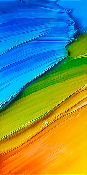 Vibrant Abstract Flowing Paint Strokes in Blue Green and Orange HD phone wallpaper