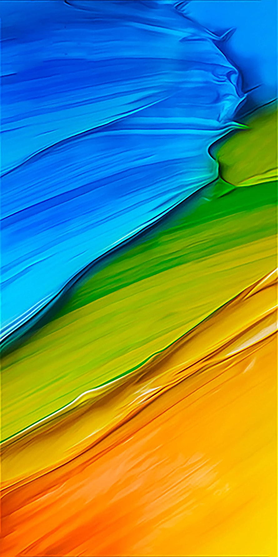 Vibrant Abstract Flowing Paint Strokes in Blue Green and Orange HD phone wallpaper