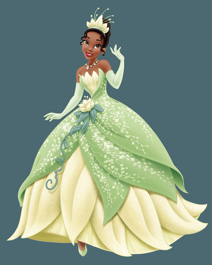 Tiana in Green Lotus Gown Disney Princess Character Illustration HD phone wallpaper