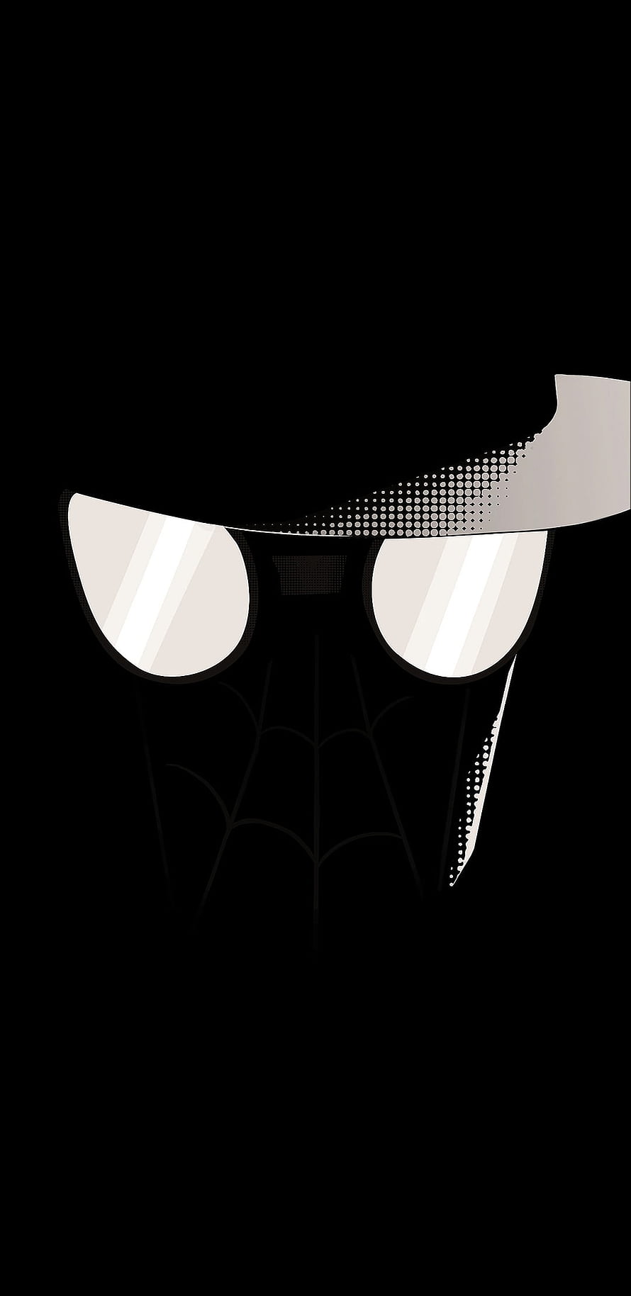Spider-Man Noir Minimalist Black and White Mask Illustration, spider man noir , #Spider HD phone wallpaper