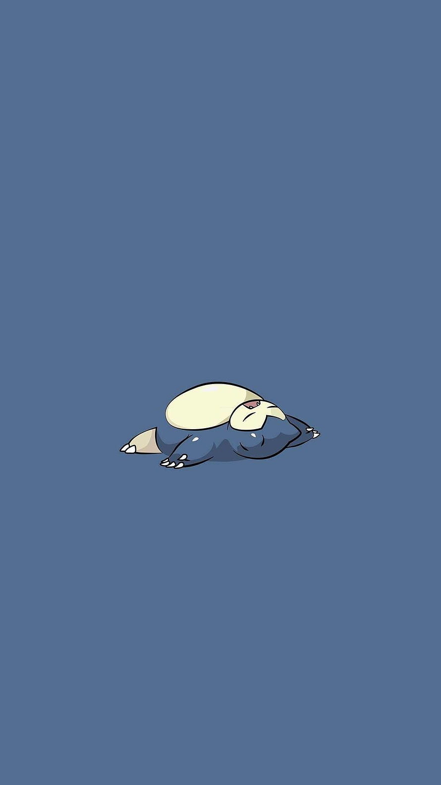 Snorlax Sleeping on a Solid Blue Background in a Minimalist Cartoon Style HD phone wallpaper