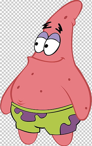 Patrick Star from SpongeBob SquarePants in Green and Purple Shorts on Transparent Background HD phone wallpaper