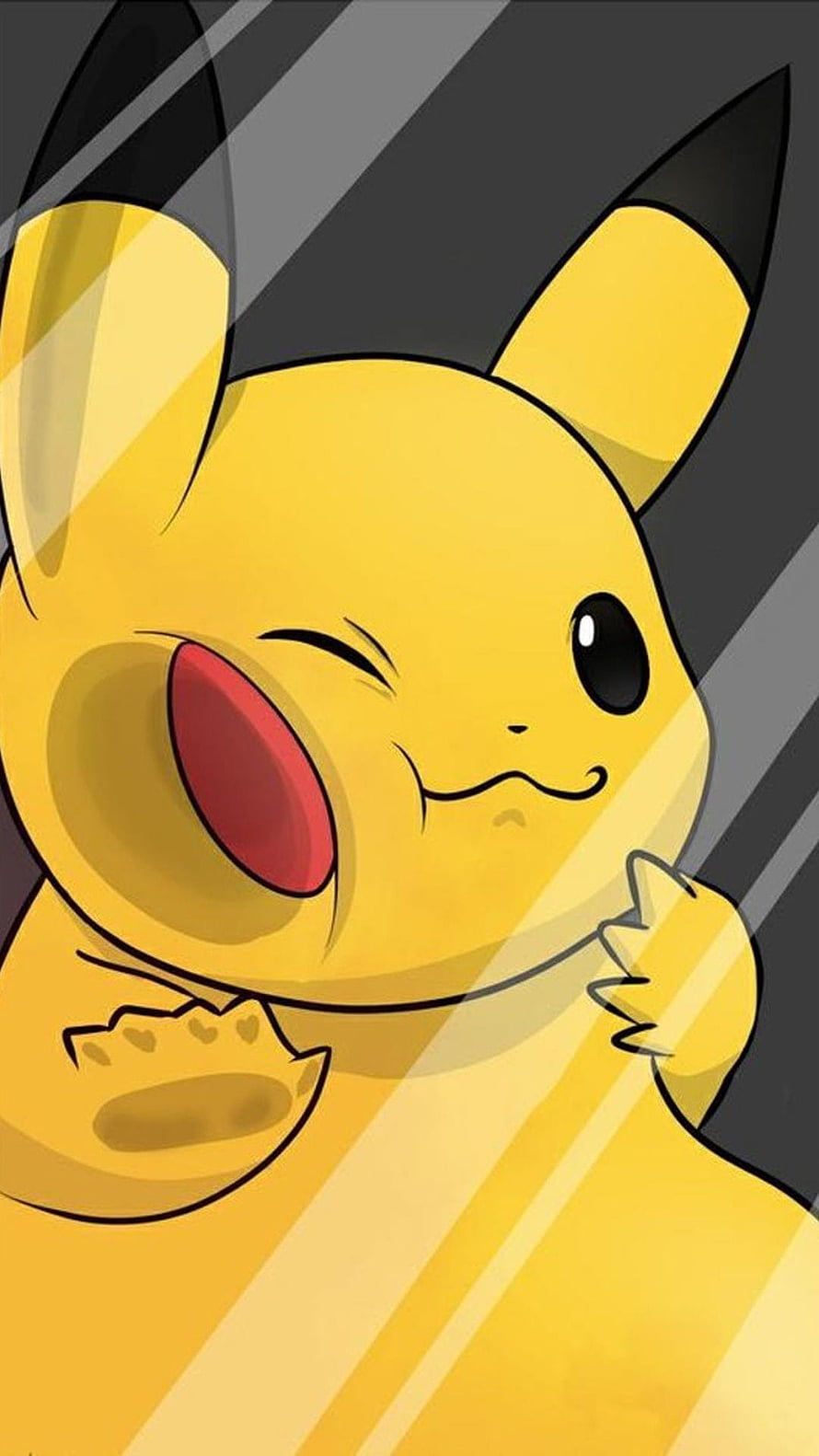 Cute Winking Pikachu Anime Style Wallpaper HD phone wallpaper