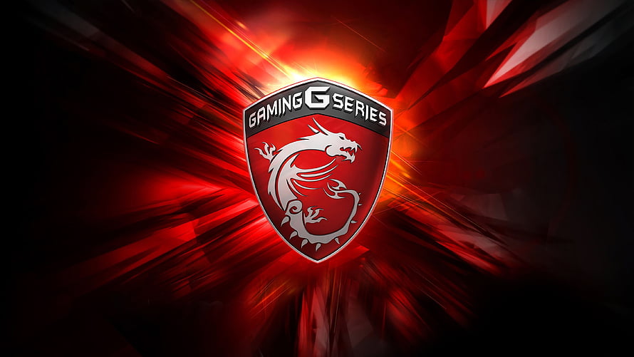 MSI Gaming G Series Dragon Shield Emblem with Fiery Red Burst Background HD wallpaper