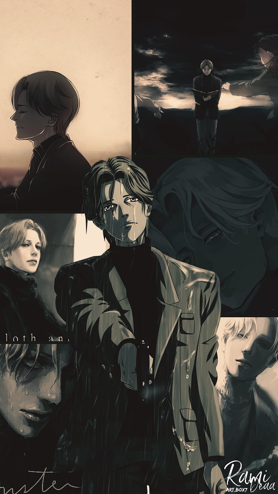 Johan Liebert Character Art Collage in Dark Anime Style HD phone wallpaper