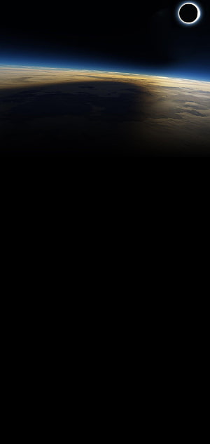 Total Solar Eclipse Viewed From Earth Orbit With Atmospheric Glow HD phone wallpaper