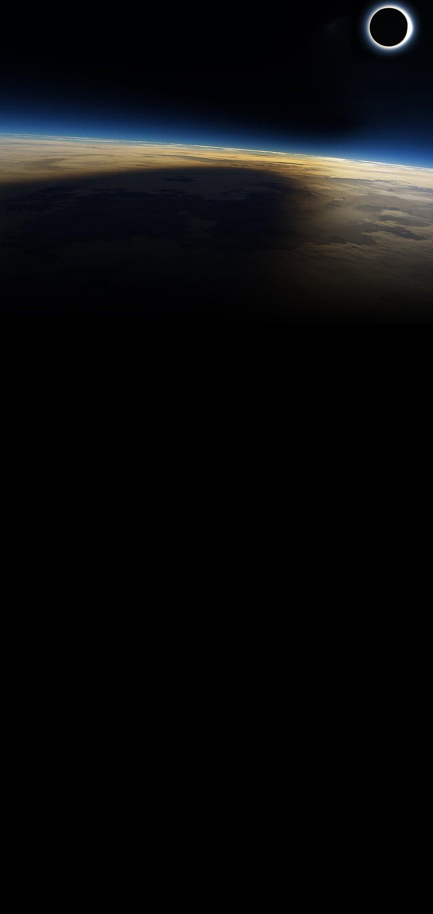 Total Solar Eclipse Viewed From Earth Orbit With Atmospheric Glow HD phone wallpaper