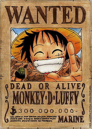Monkey D. Luffy Wanted Poster Artwork - One Piece Anime Character Illustration HD phone wallpaper