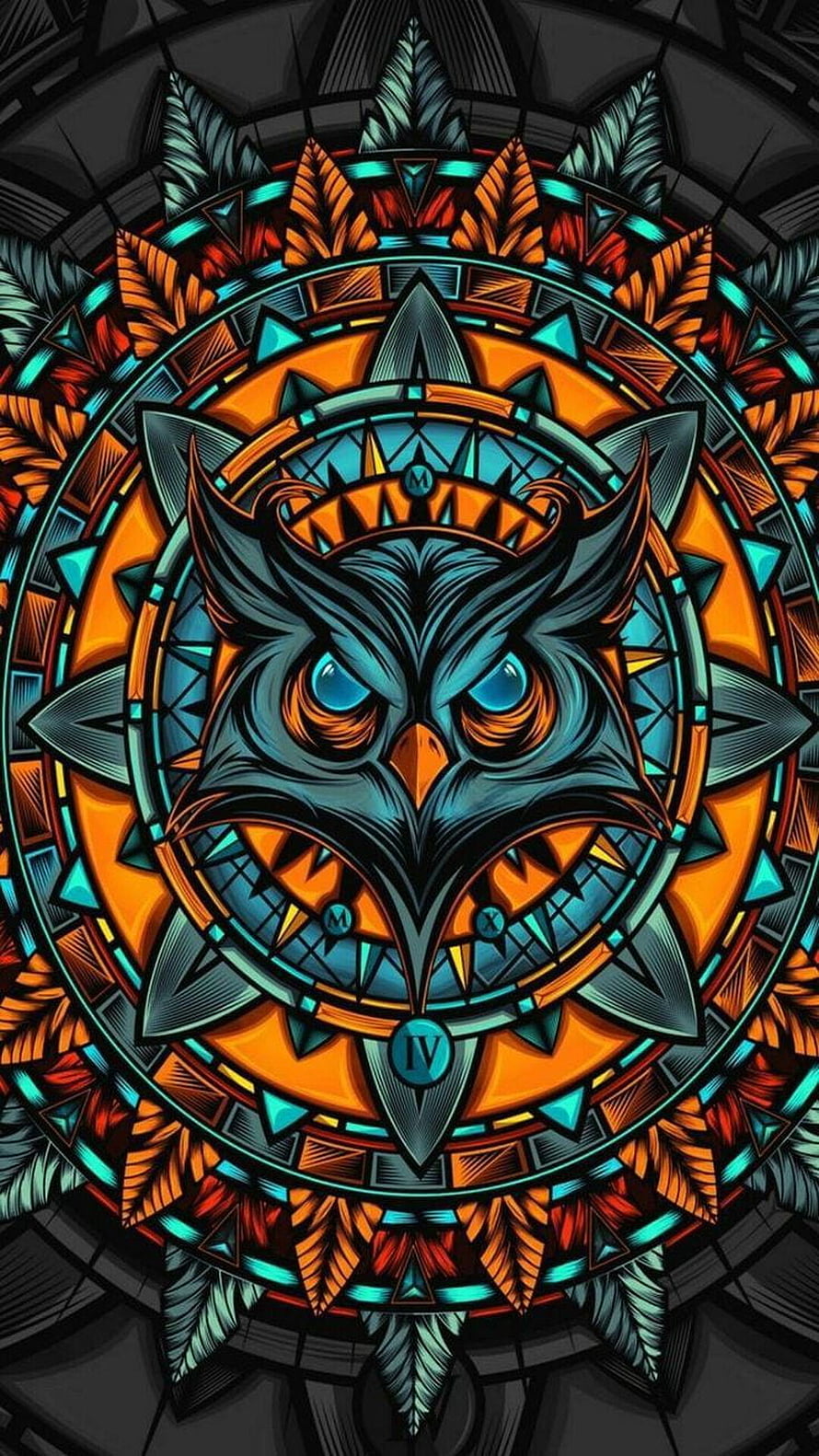 Stylized Owl Mandala Artwork With Geometric Patterns And Vibrant Colors, Mighty Owl, angry owl HD phone wallpaper