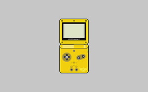 Yellow Game Boy Advance SP Vector Illustration with Hyrule Emblem HD wallpaper