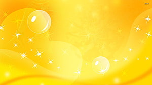 Bright Yellow Abstract Background With Sparkles And Bubbles HD wallpaper