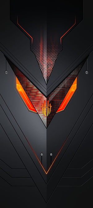 Nubia Red Magic 7 Pro Gaming Phone Front Design with Orange LED Accents HD phone wallpaper