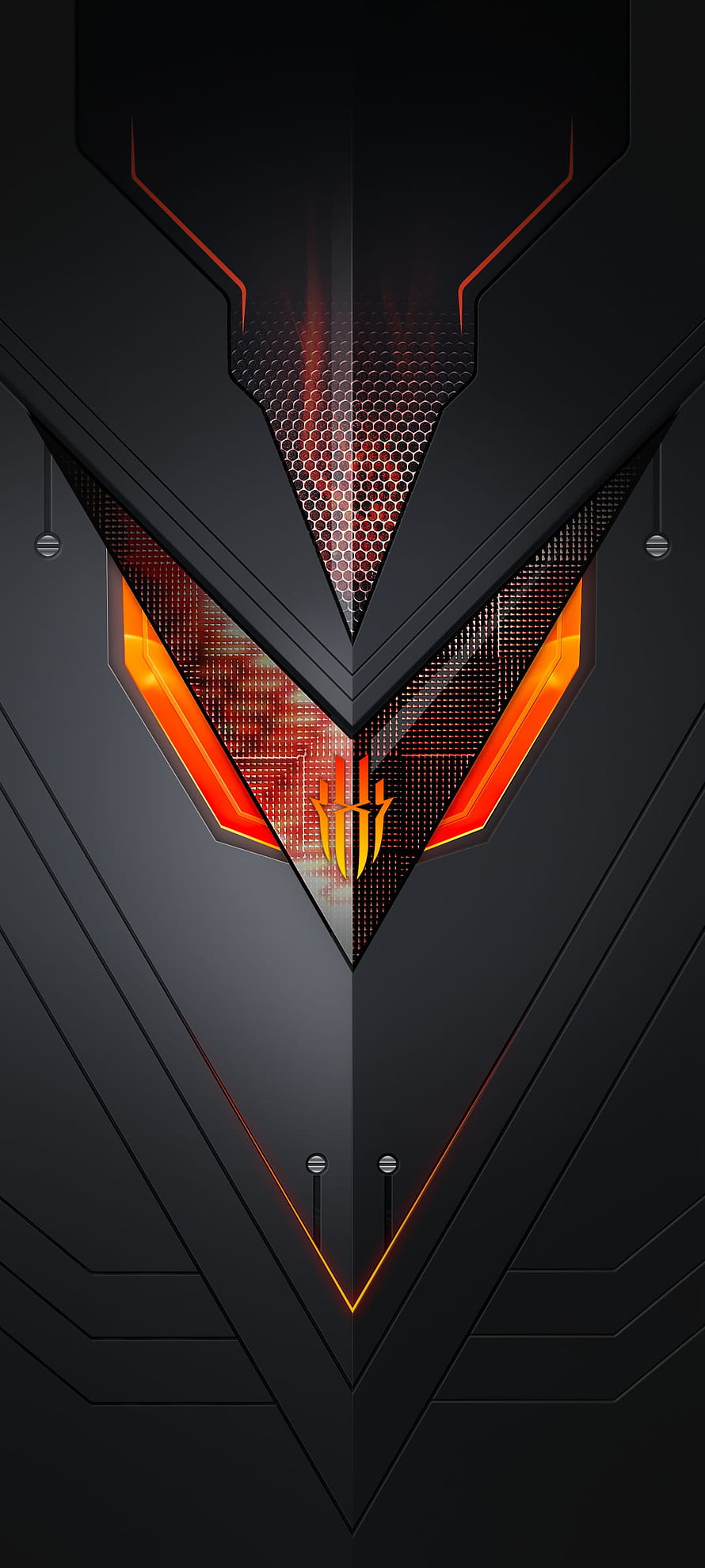 Nubia Red Magic 7 Pro Gaming Phone Front Design with Orange LED Accents HD phone wallpaper